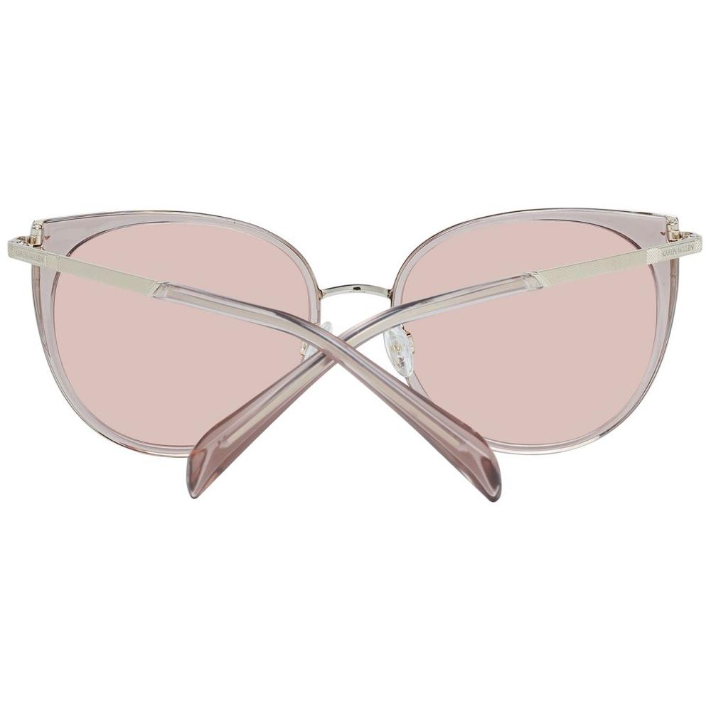 Karen Millen pink cat eye women's sunglasses with rose mirrored lenses, metal and plastic frame, 100% UVA & UVB protection.