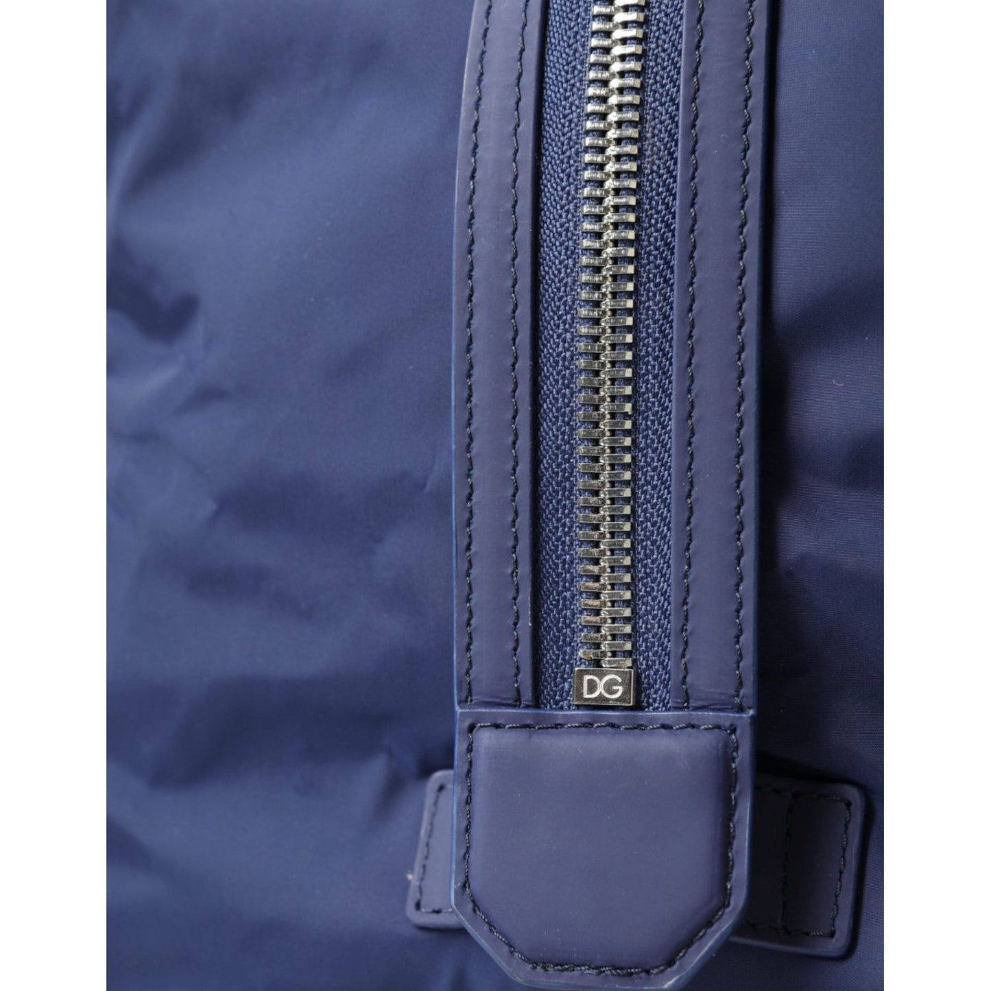Dolce & Gabbana Blue Nylon Calfskin Hand Shoulder Duffel Bag Dolce & Gabbana Dark Slate Blue