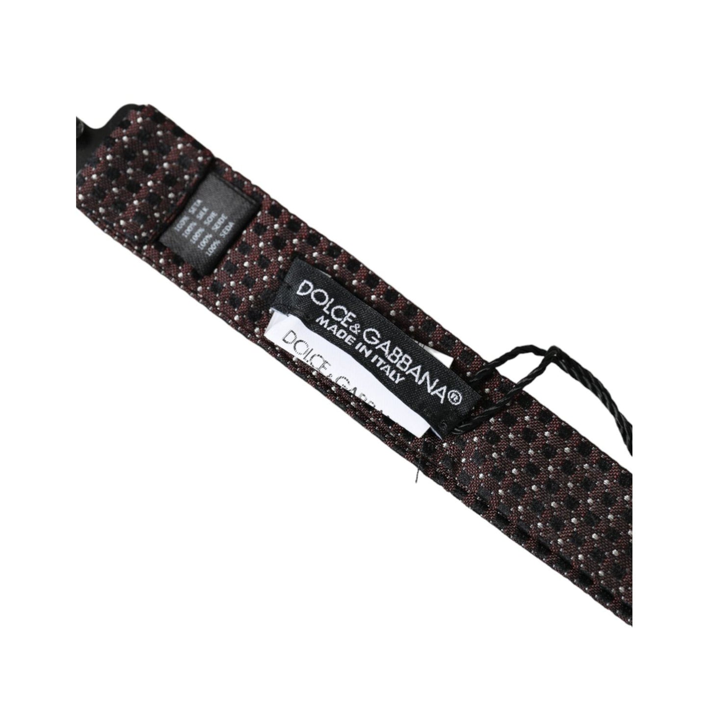 Dolce & Gabbana Brown Fantasy Silk Adjustable Neck Men Papillon Bow Tie FT3899