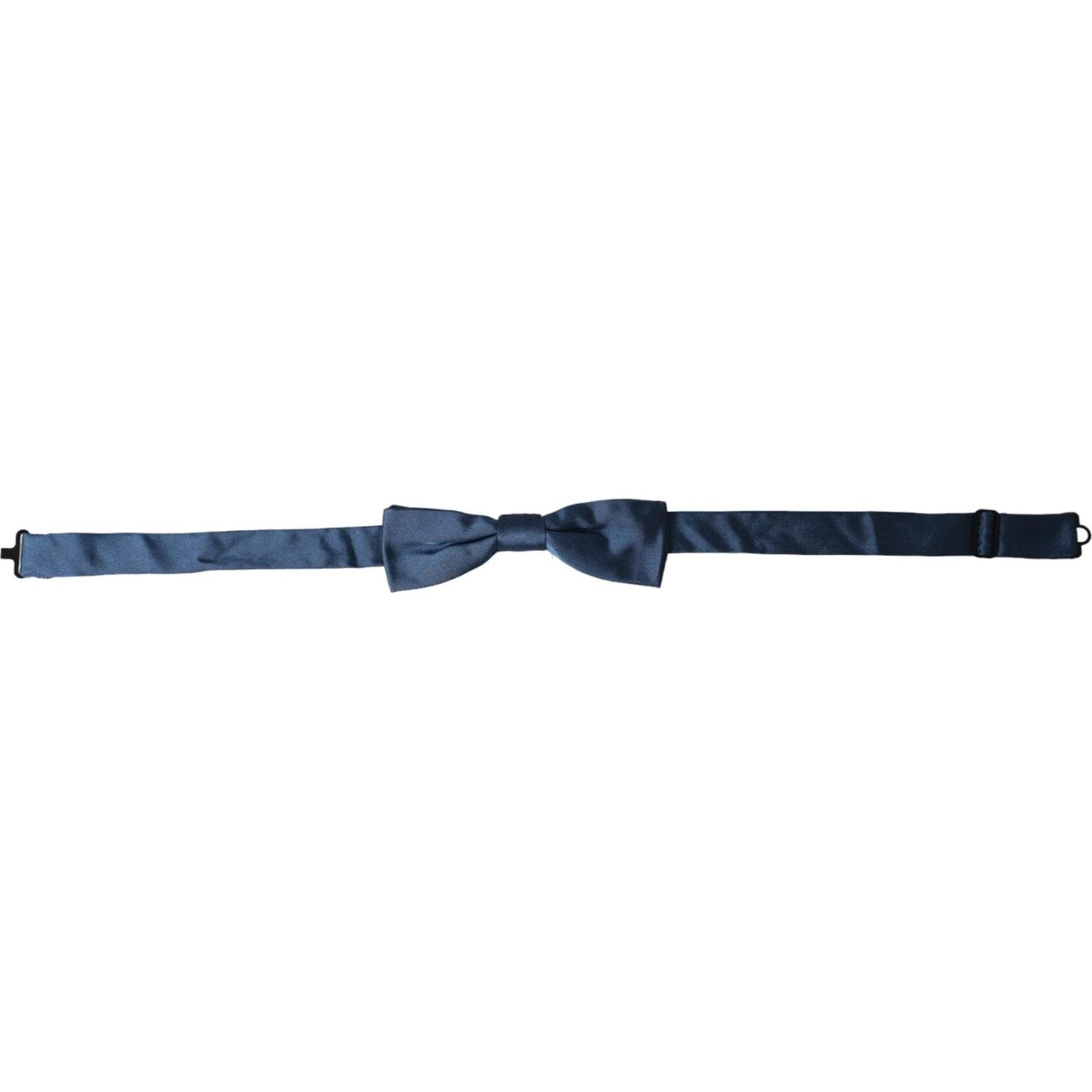 Dolce & Gabbana Blue Satin Silk Adjustable Neck Men Bow Tie Dolce & Gabbana Dark Slate Gray