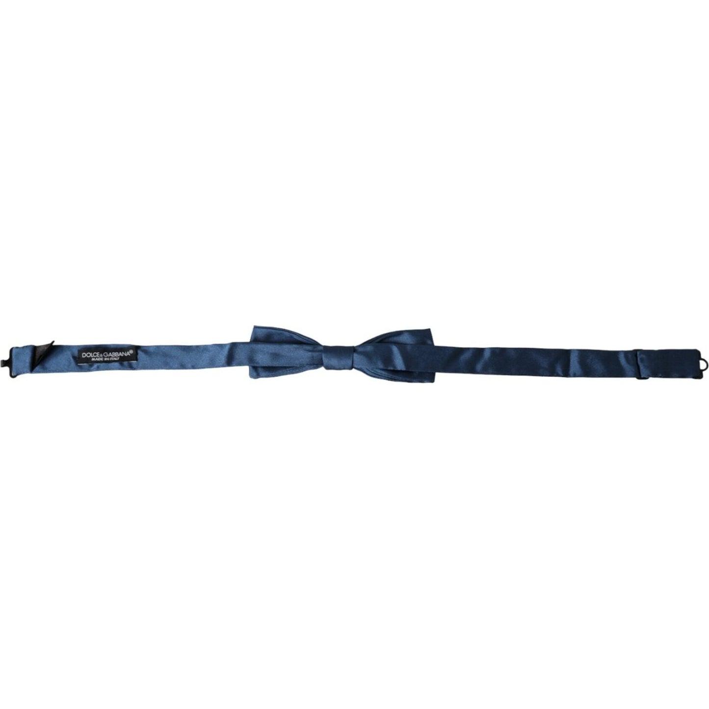 Dolce & Gabbana Blue Satin Silk Adjustable Neck Men Bow Tie Dolce & Gabbana Dark Slate Gray
