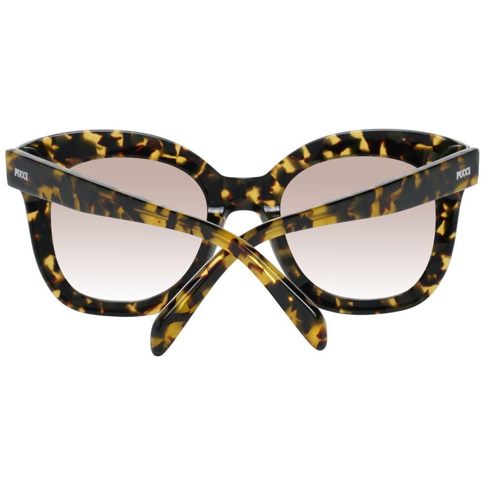 Emilio Pucci multicolor women's sunglasses with square gradient beige lenses, plastic frame, UVA/UVB protection, tortoiseshell design.