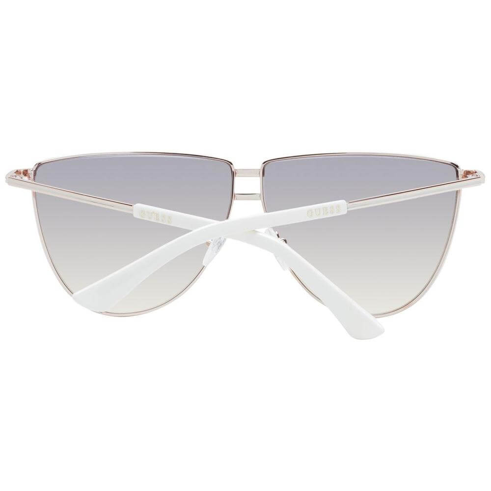 Guess rose gold women sunglasses with gradient grey lenses, metal full-rim aviator frame, including branded case, 100% UV protection