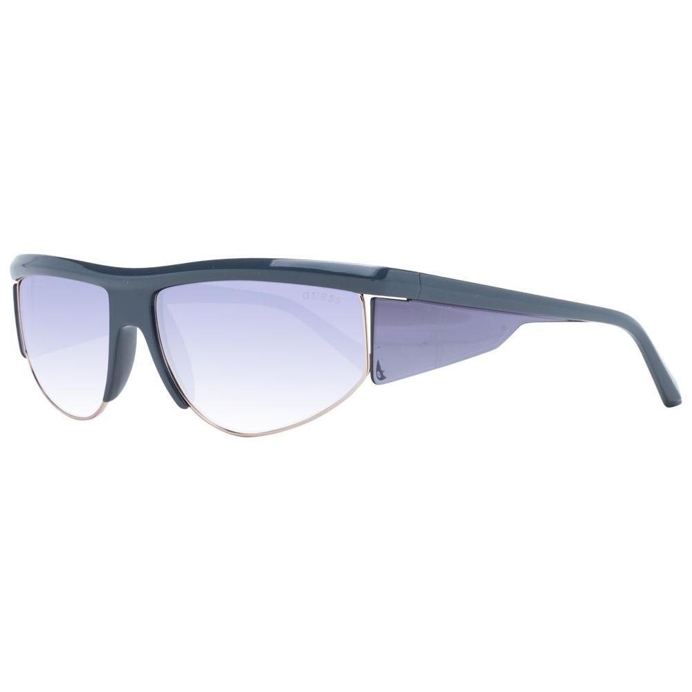 Guess Gray Men's Sunglasses with grey plastic full-rim frame and purple mirrored lenses, offering 100% UVA & UVB protection.