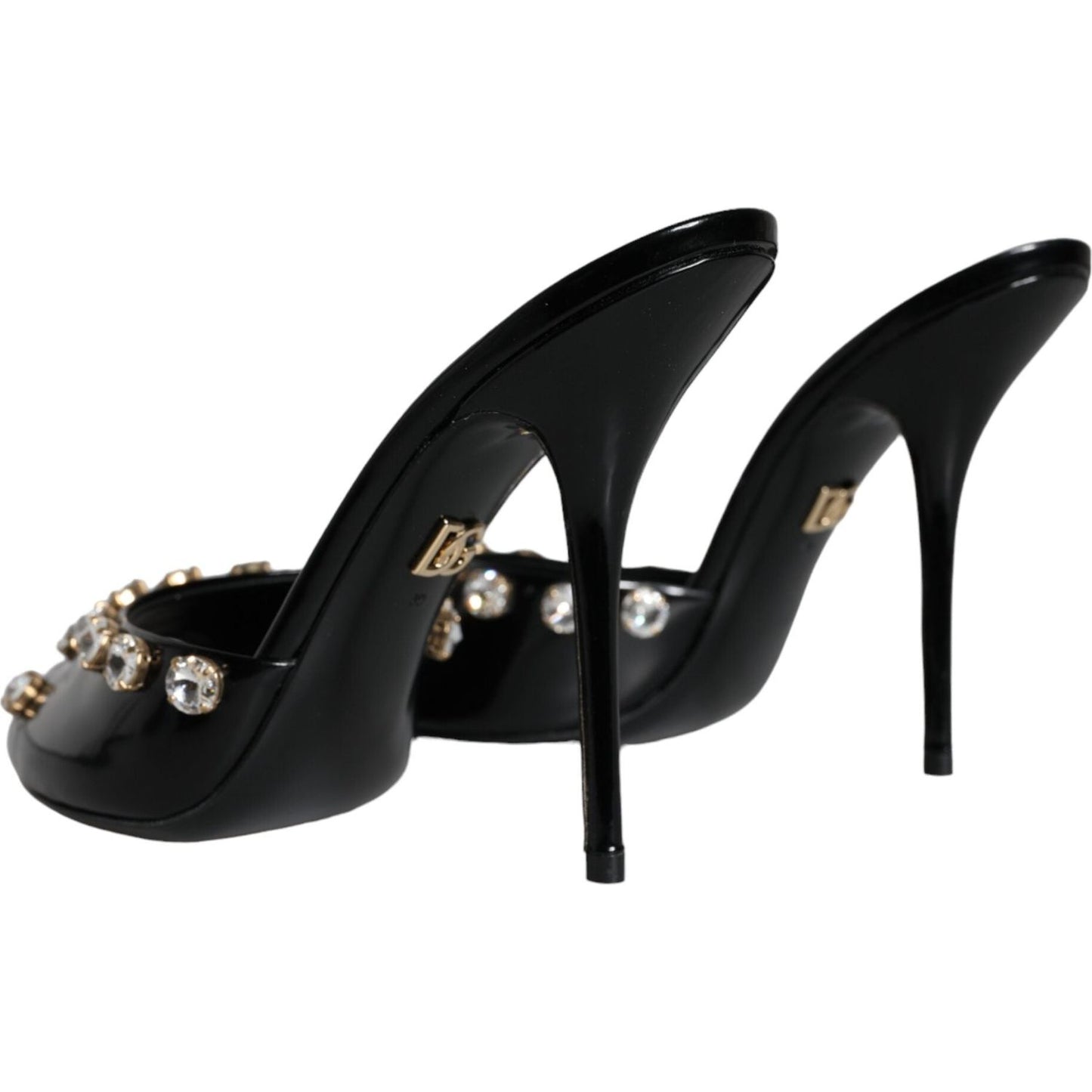 Dolce & Gabbana Black Crystal Heels Keira Sandals Shoes Dolce & Gabbana Black