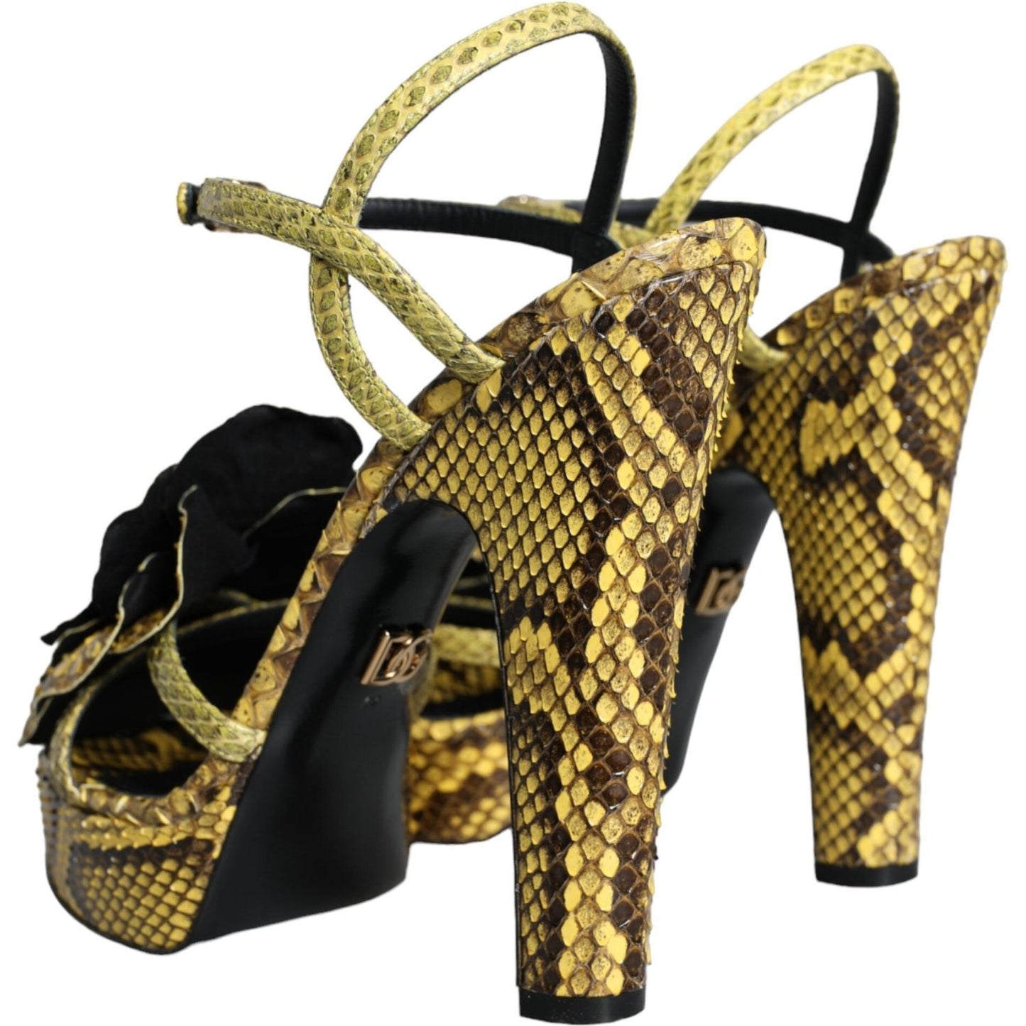 Dolce & Gabbana Yellow Exotic Leather Ankle Strap Heels Sandals Shoes Dolce & Gabbana Dark Slate Gray