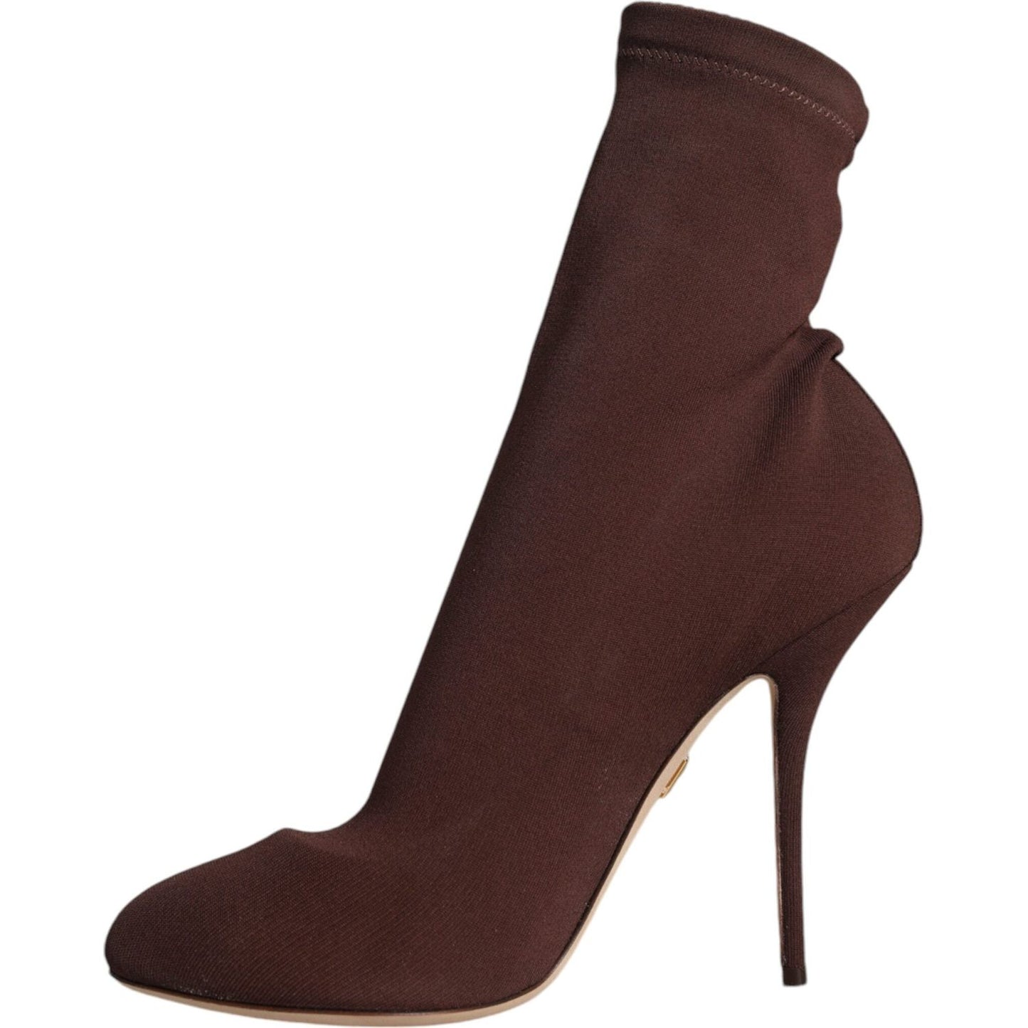 Dolce & Gabbana Brown Stiletto Heels Socks Ankle Boots Shoes Dolce & Gabbana Dark Slate Gray