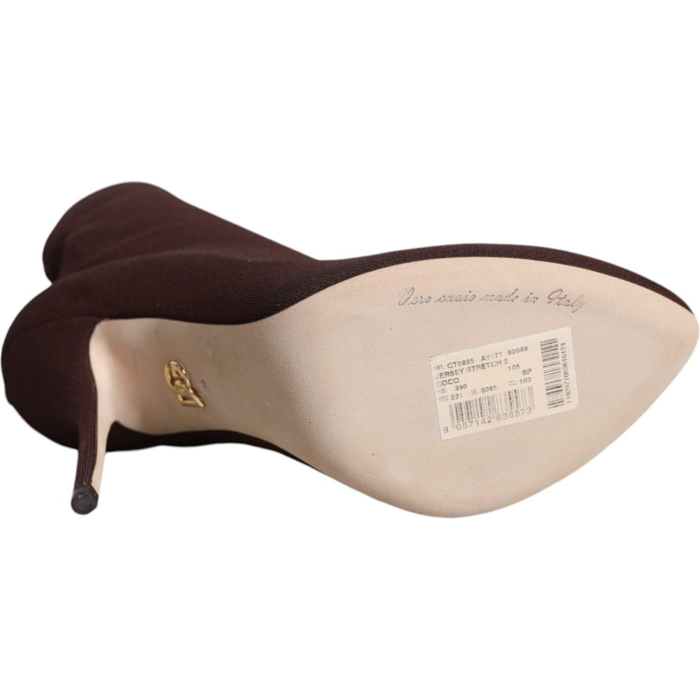 Dolce & Gabbana Brown Stiletto Heels Socks Ankle Boots Shoes Dolce & Gabbana Dark Slate Gray