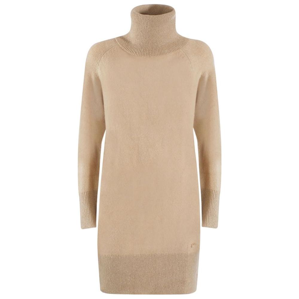 Yes Zee Beige Viscose Dress Yes Zee Tan