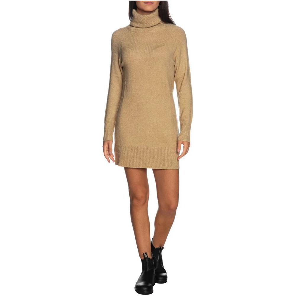 Yes Zee Beige Viscose Dress Yes Zee Rosy Brown
