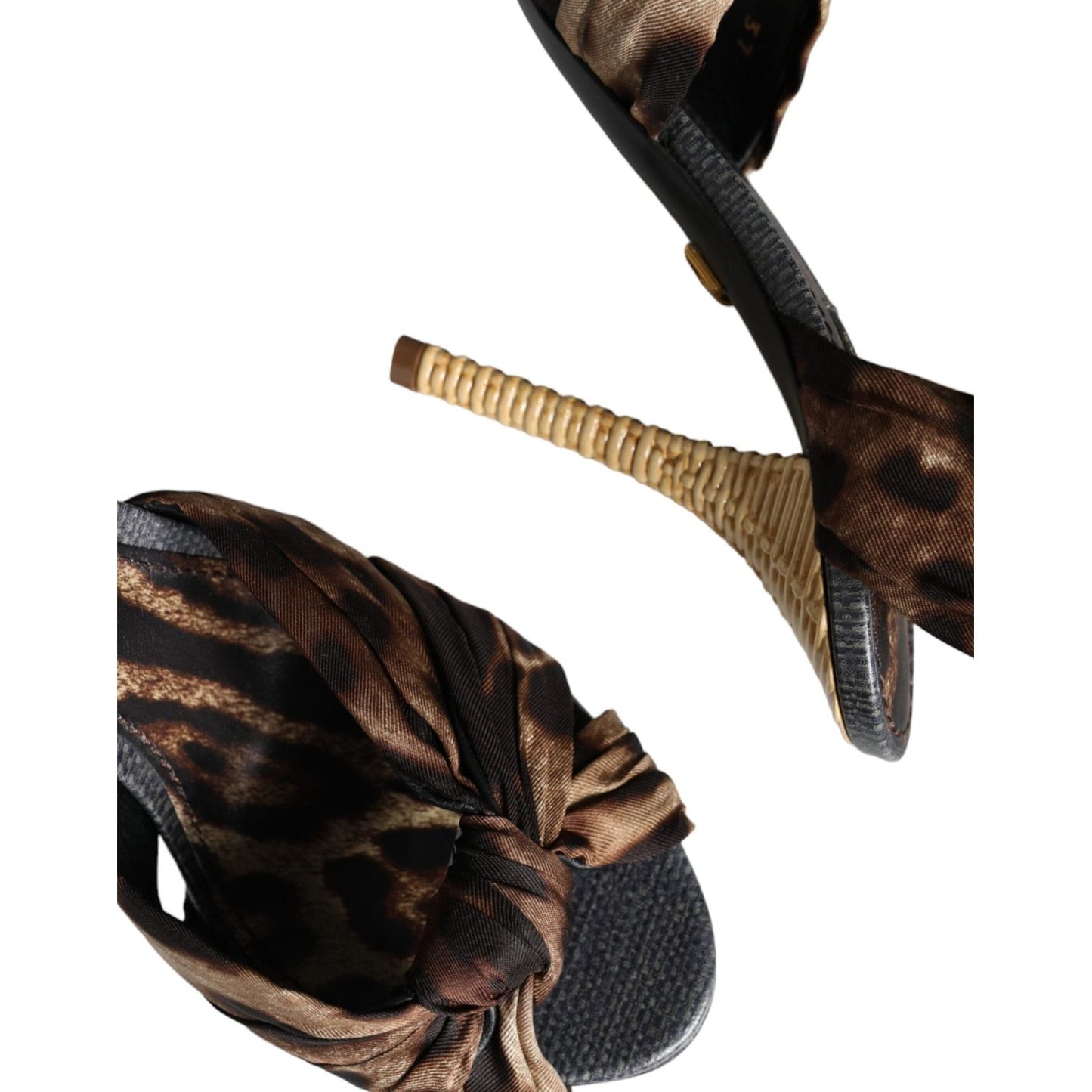 Dolce & Gabbana Brown Leopard Keira Heels Sandals Shoes Dolce & Gabbana Black