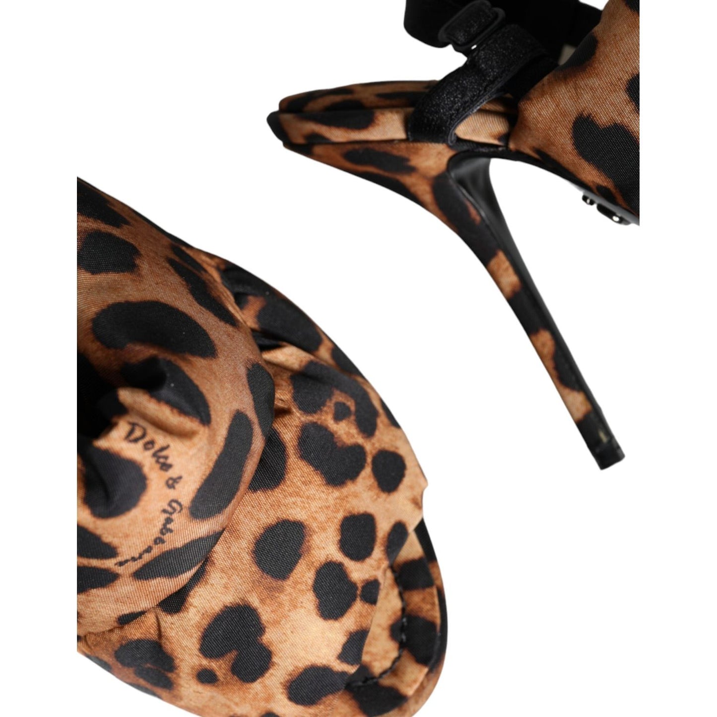 Dolce & Gabbana Brown Leopard Keira Slingback Sandals Shoes Dolce & Gabbana Dark Salmon