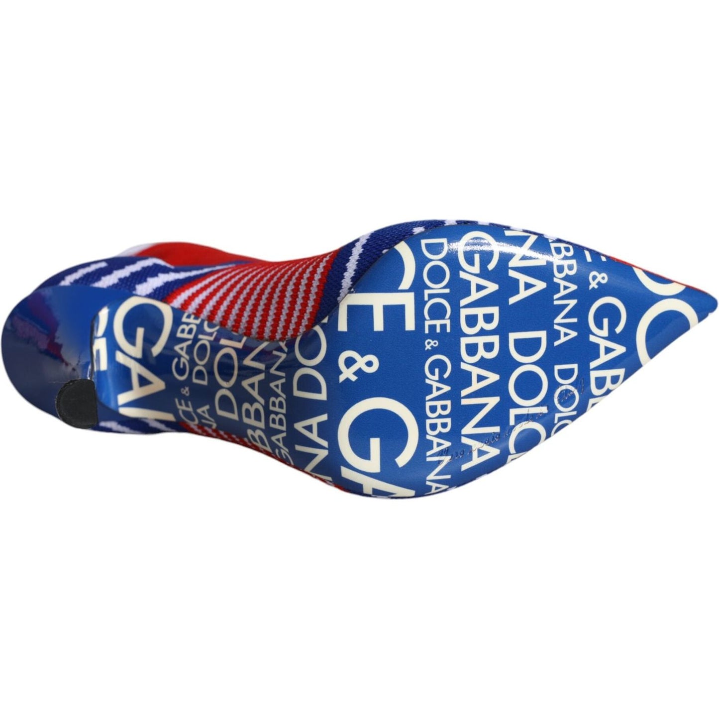 Dolce & Gabbana Red Blue Stretch Sock Style Ankle Boots Logo Shoes Dolce & Gabbana Dark Slate Blue