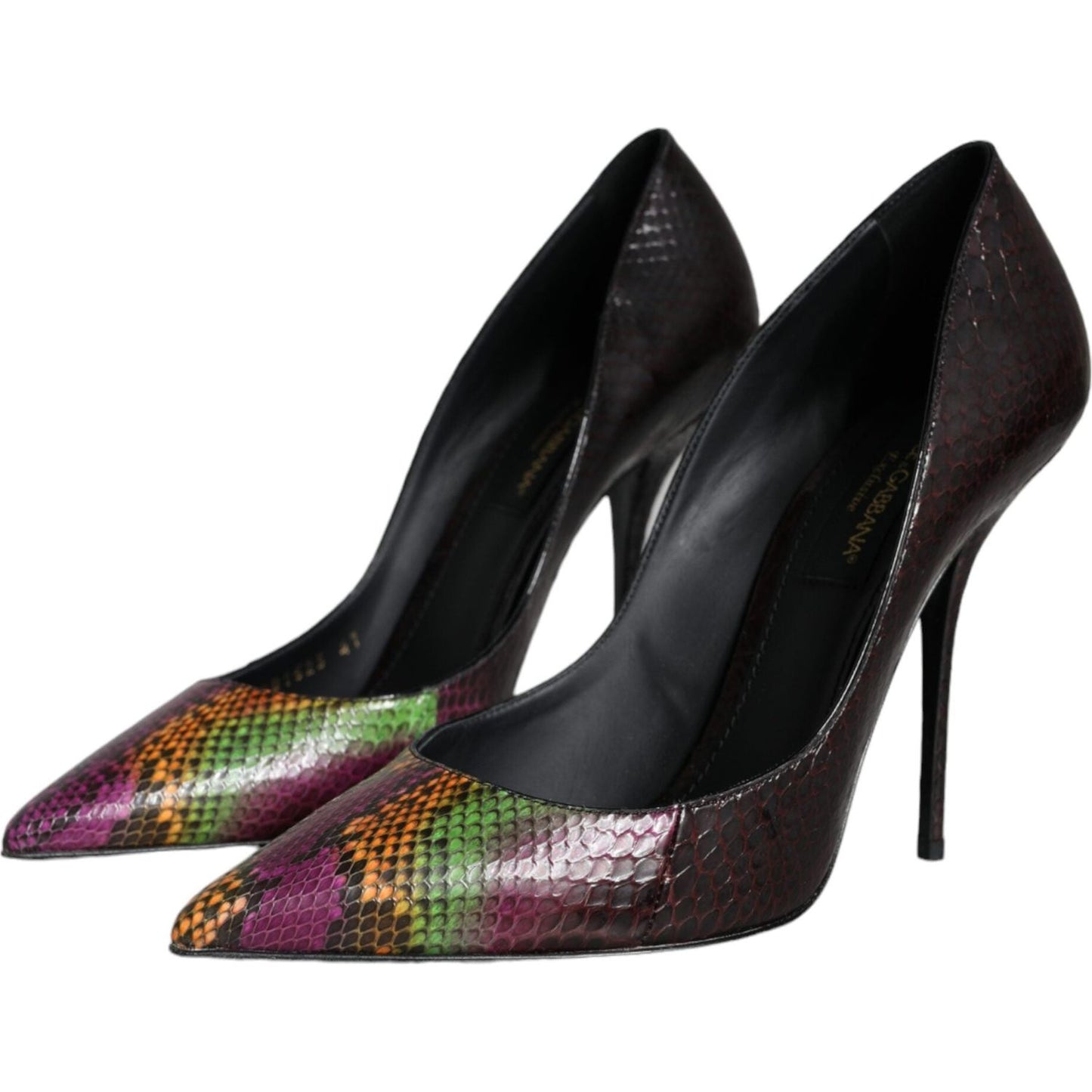 Dolce & Gabbana Multicolor Exotic Leather Heels Pumps Shoes Dolce & Gabbana Black