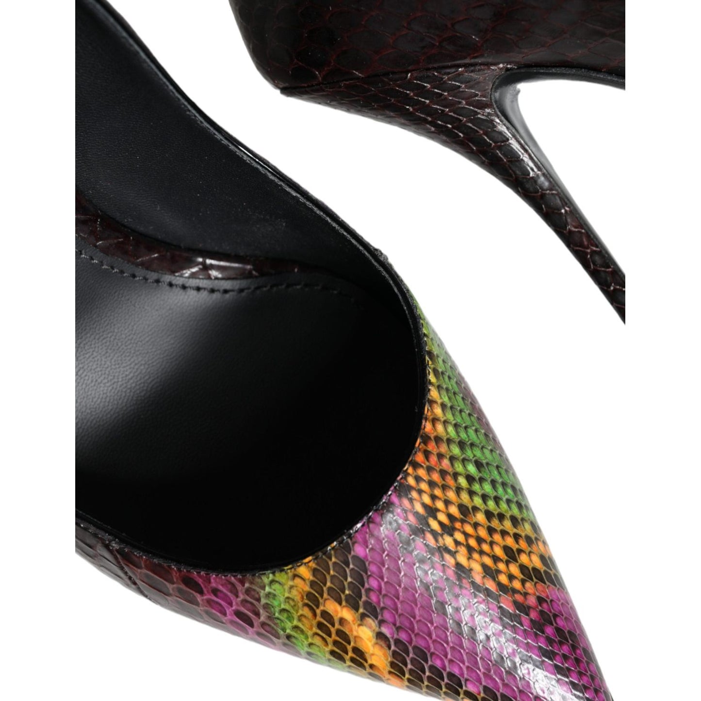 Dolce & Gabbana Multicolor Exotic Leather Heels Pumps Shoes Dolce & Gabbana Black