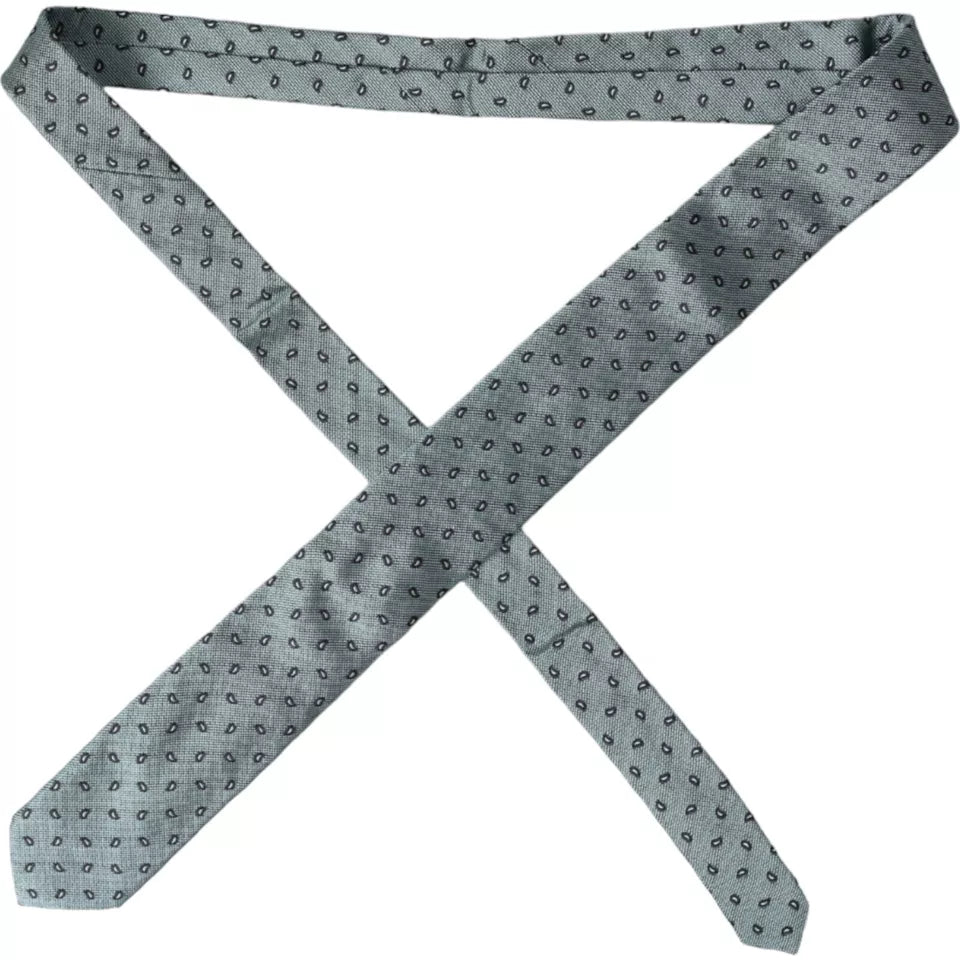 Dolce & Gabbana Green 100% Silk Patterned Adjustable Men Tie KRA3327
