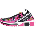 Dolce & Gabbana Pink Sorrento Crystals Low Top Sneakers Shoes LA11380-35