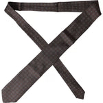 Dolce & Gabbana Brown Silk Branded Logo Adjustable Men Tie KRA3339