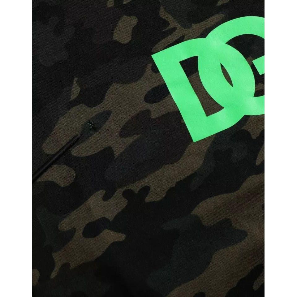 Dolce & Gabbana Black Camouflage Crew Neck Pullover Sweater Dolce & Gabbana Black