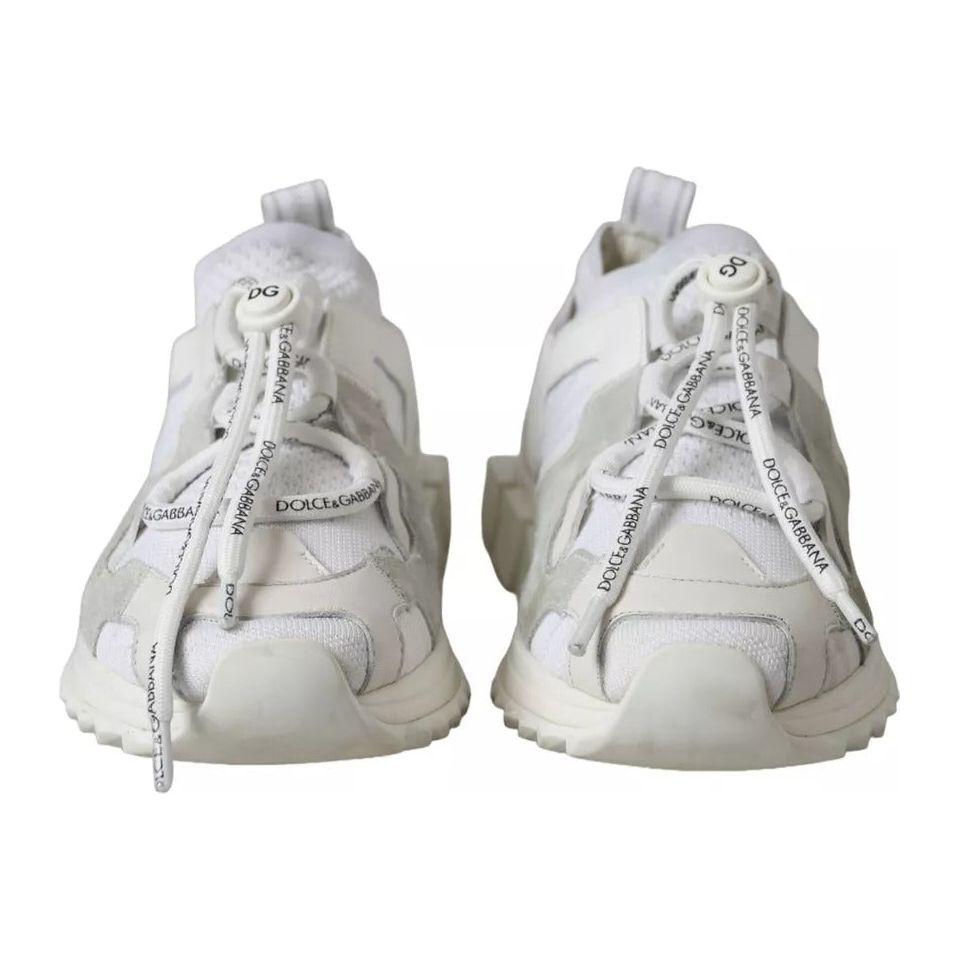 Dolce & Gabbana White Mesh Sorrento Trekking Sneakers Shoes Dolce & Gabbana Gray