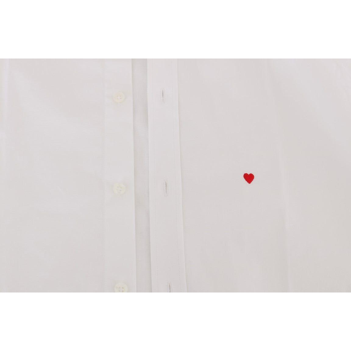 Moschino Elegant White Slim-Fit Cotton Shirt Moschino Light Gray