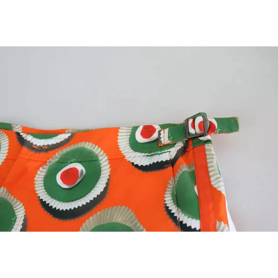 Dolce & Gabbana Orange Cupcake Beachwear Shorts Swimwear Dolce & Gabbana Gray