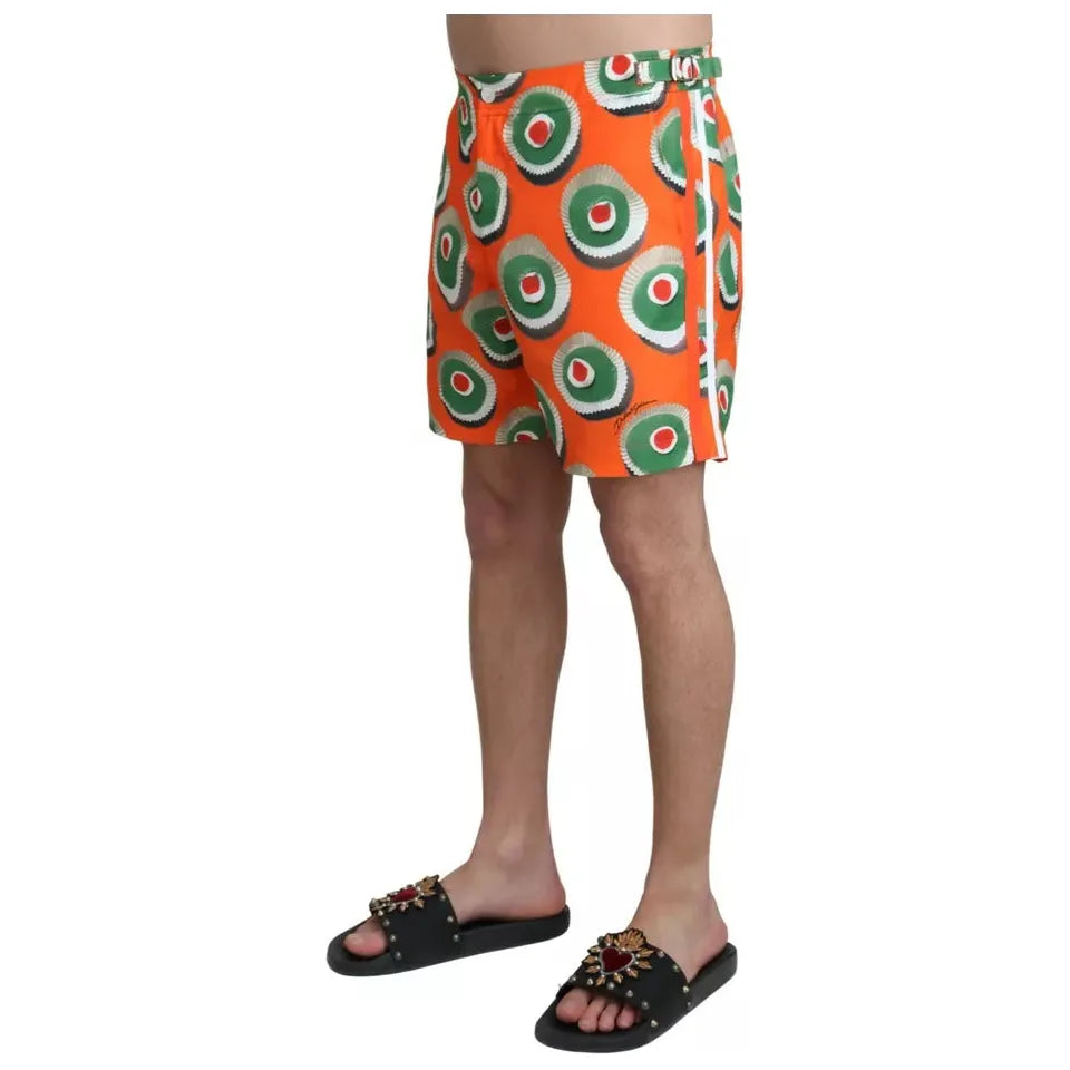 Dolce & Gabbana Orange Cupcake Beachwear Shorts Swimwear Dolce & Gabbana Dim Gray