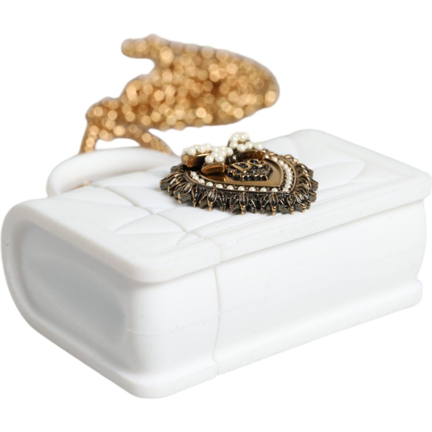 Dolce & Gabbana White Silicone Devotion Heart Cover Hand Bag Airpod Case Dolce & Gabbana Light Gray