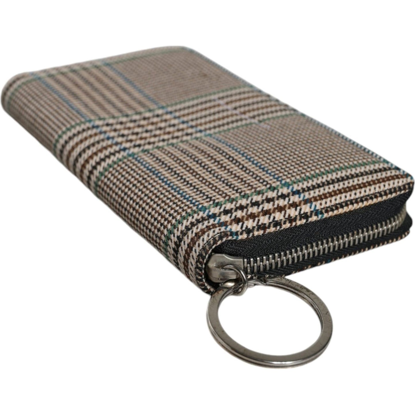 MM6 Maison Margiela Multicolor Houndstooth Continental Zip Around Clutch Wallet MM6 Maison Margiela Dim Gray