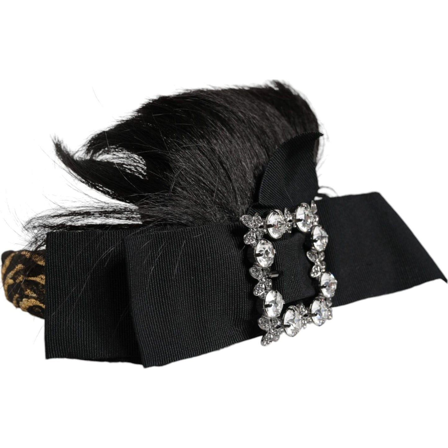 Dolce & Gabbana Black Hair Parrucchiera Crystal Headband Diadem Dolce & Gabbana Black