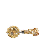 Dolce & Gabbana Gold Leather Floral Crystal Angel Headphones