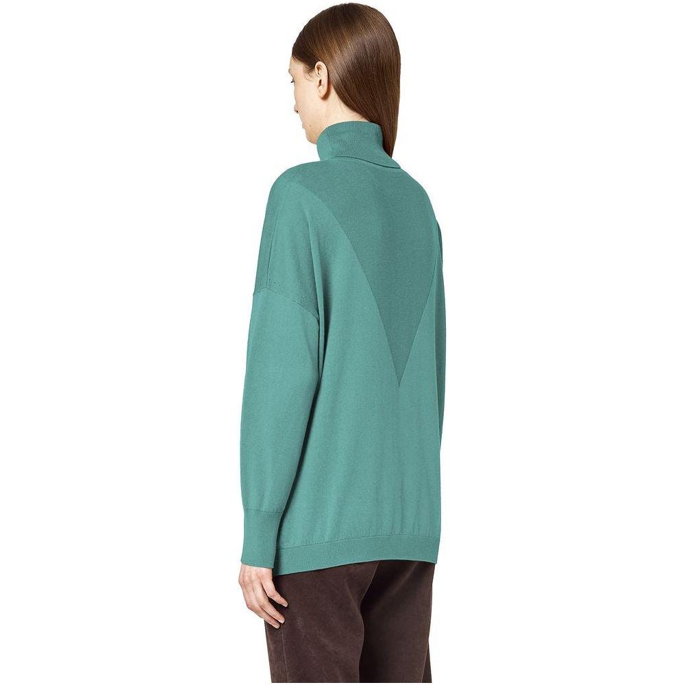 Alpha Studio Green Silk Sweater Alpha Studio Cadet Blue