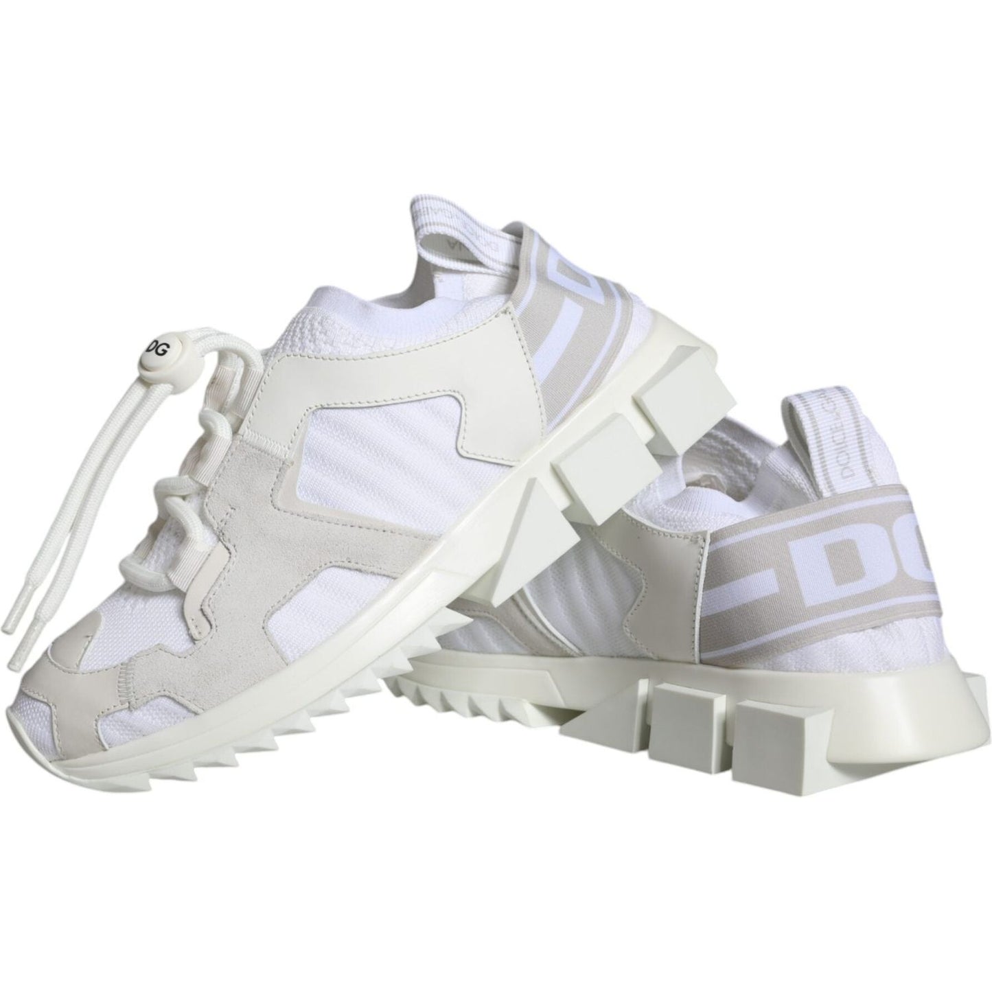 Dolce & Gabbana White Mesh Sorrento Trekking Sneakers Shoes Dolce & Gabbana Light Gray