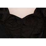 Dolce & Gabbana Black Brown Floral Brocade A-Line Dress