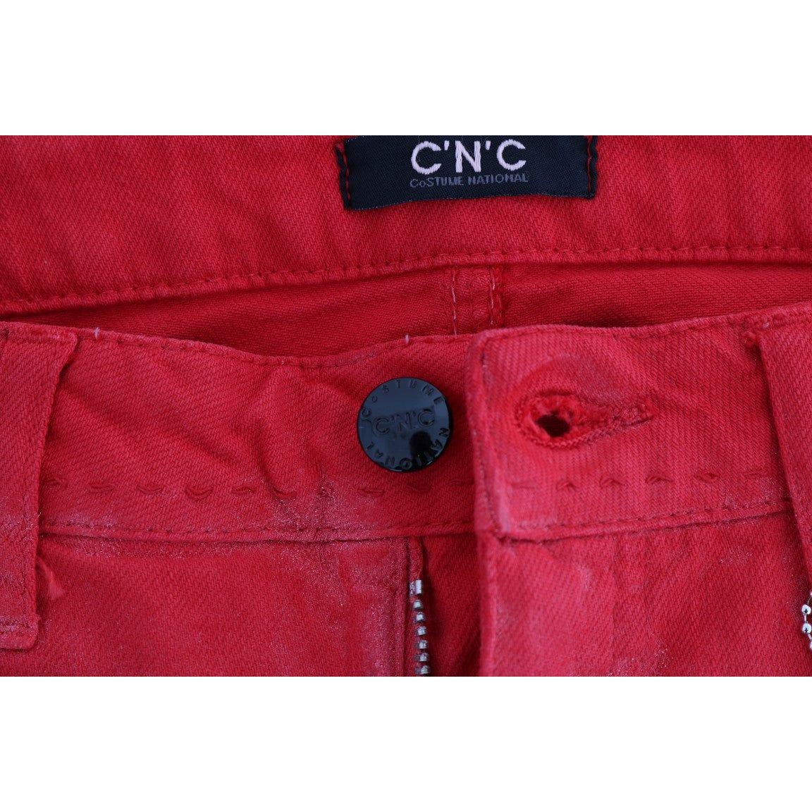 Costume National Radiant Red Super Slim Designer Jeans Costume National Brown