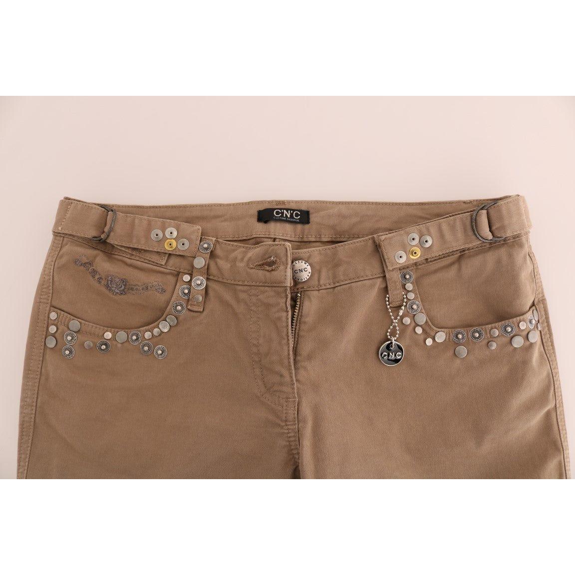 Costume National Beige Cotton Stretch Slim Fit Jeans Jeans & Pants