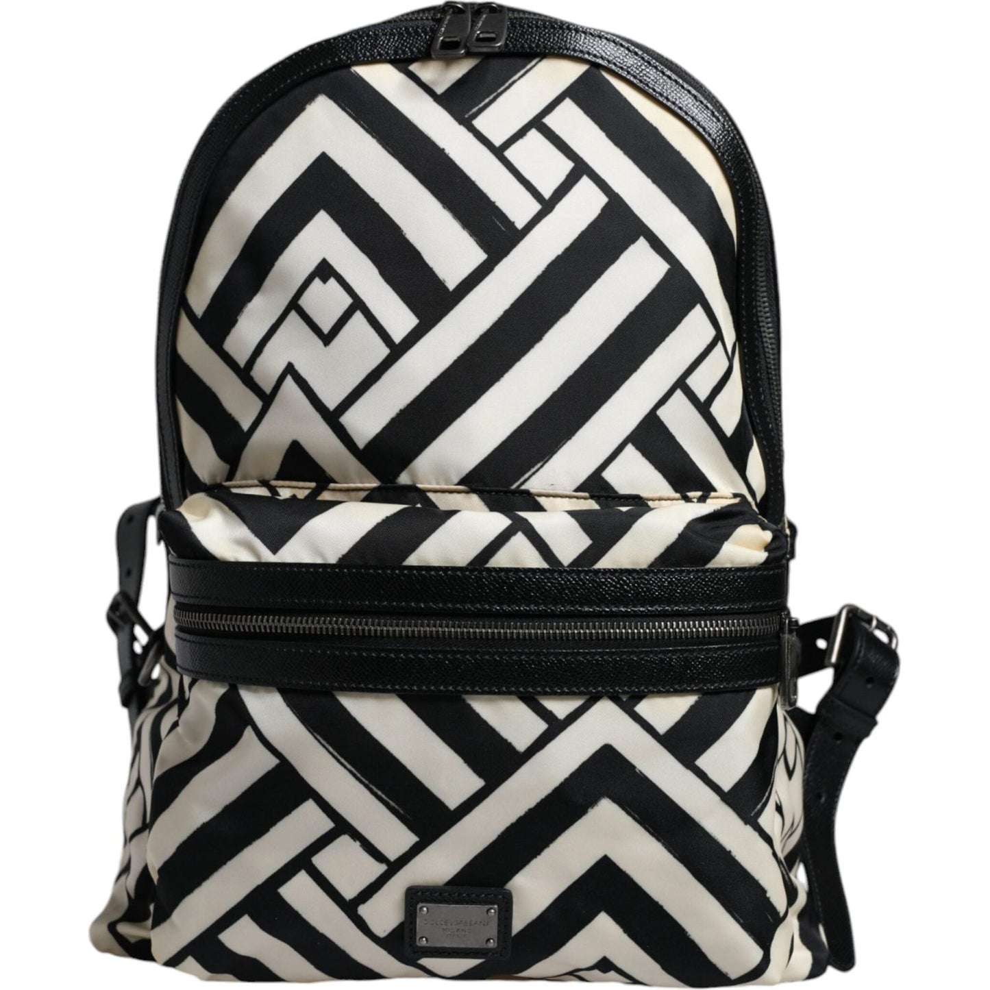 Dolce & Gabbana Black White Nylon Leather Travel Back Pack Bag Dolce & Gabbana Dark Slate Gray