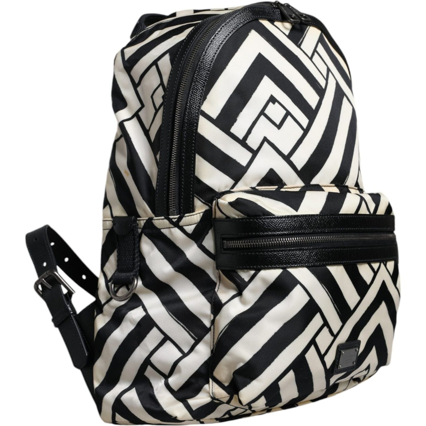 Dolce & Gabbana Black White Nylon Leather Travel Back Pack Bag Dolce & Gabbana Dark Slate Gray