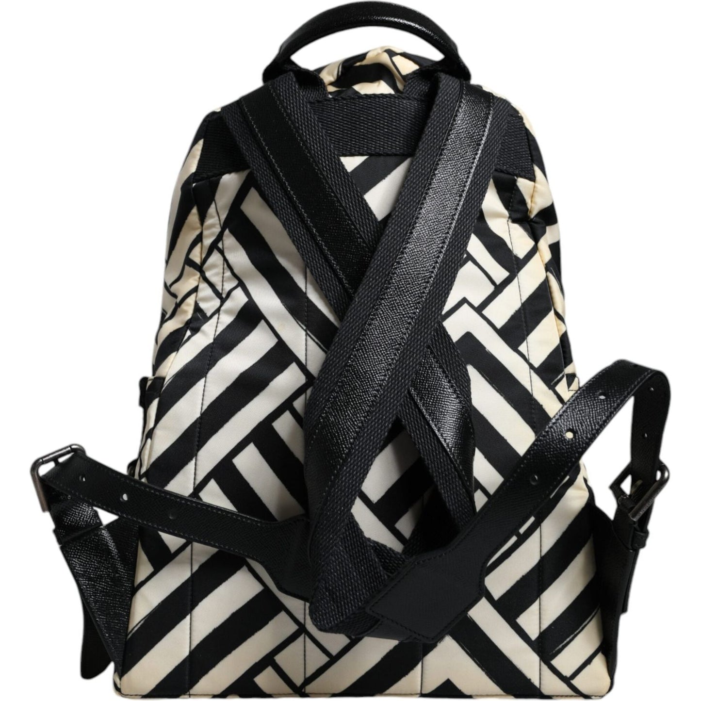 Dolce & Gabbana Black White Nylon Leather Travel Back Pack Bag Dolce & Gabbana Gray