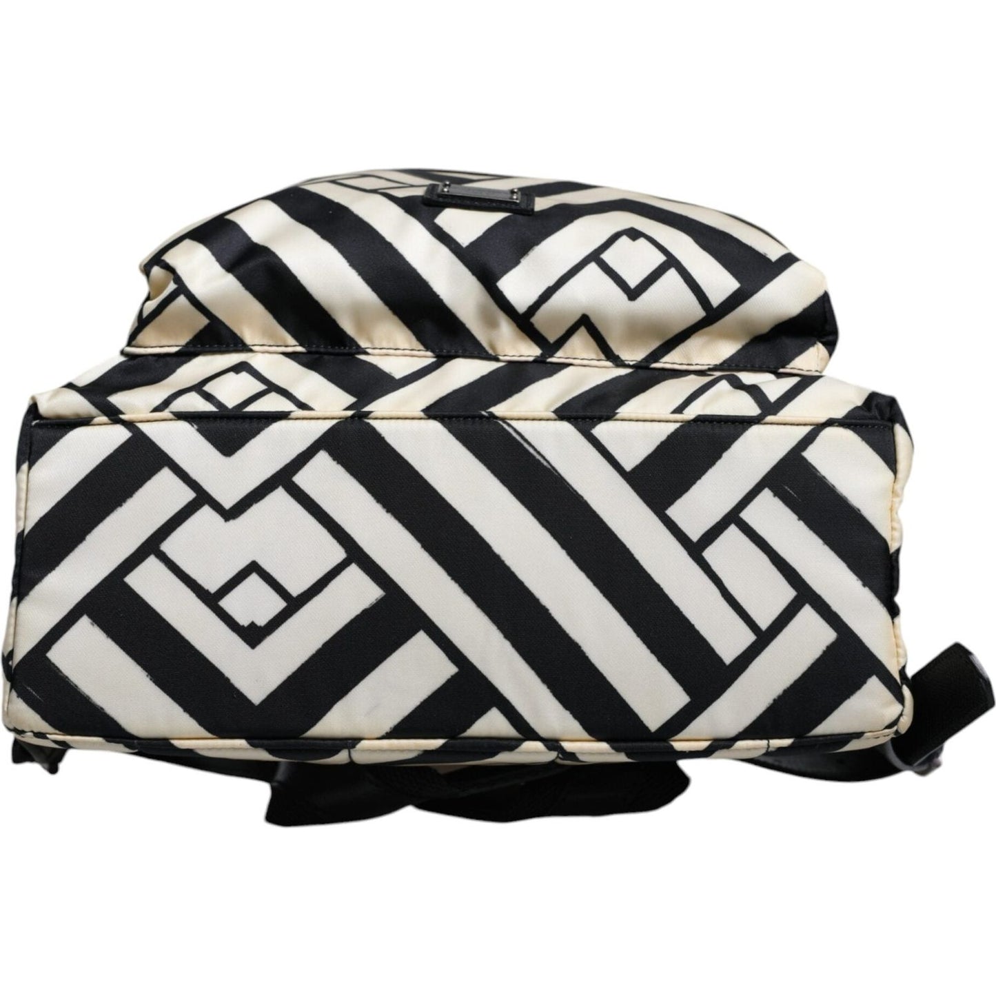 Dolce & Gabbana Black White Nylon Leather Travel Back Pack Bag Dolce & Gabbana Black