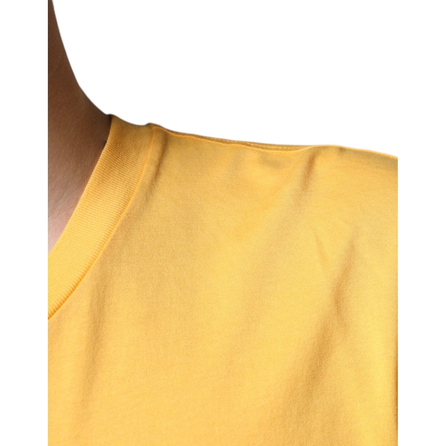 Dolce & Gabbana Yellow Secret Graden Floral Cotton Crew Neck T-shirt Dolce & Gabbana Sandy Brown