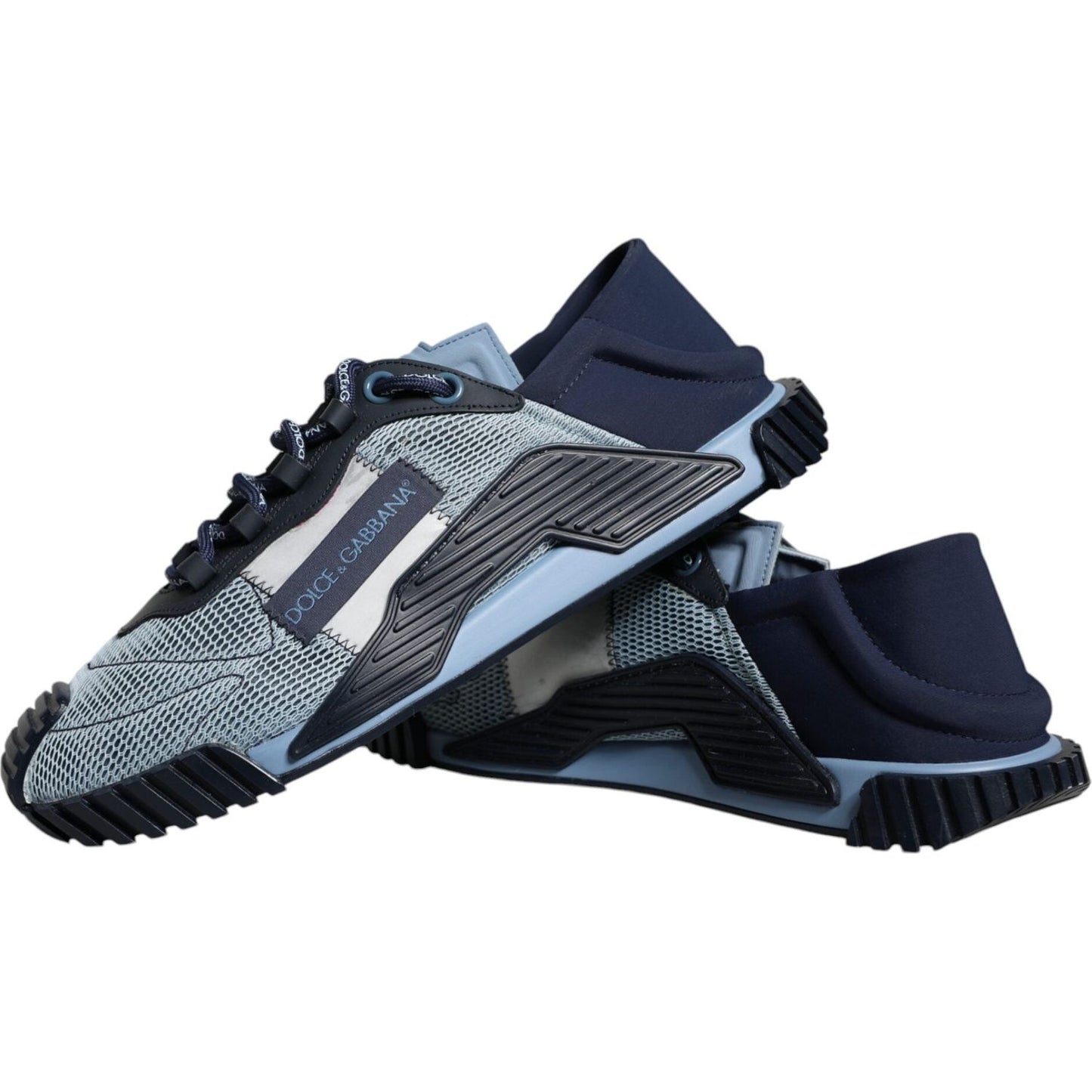 Dolce & Gabbana Blue Black Low Top NS1 Sneakers Shoes Dolce & Gabbana Dark Slate Gray