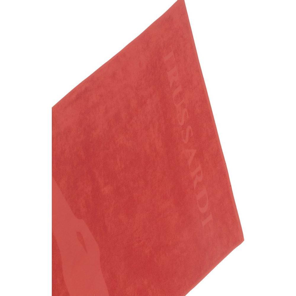 Trussardi Beachwear Red Cotton Men Swim Towel