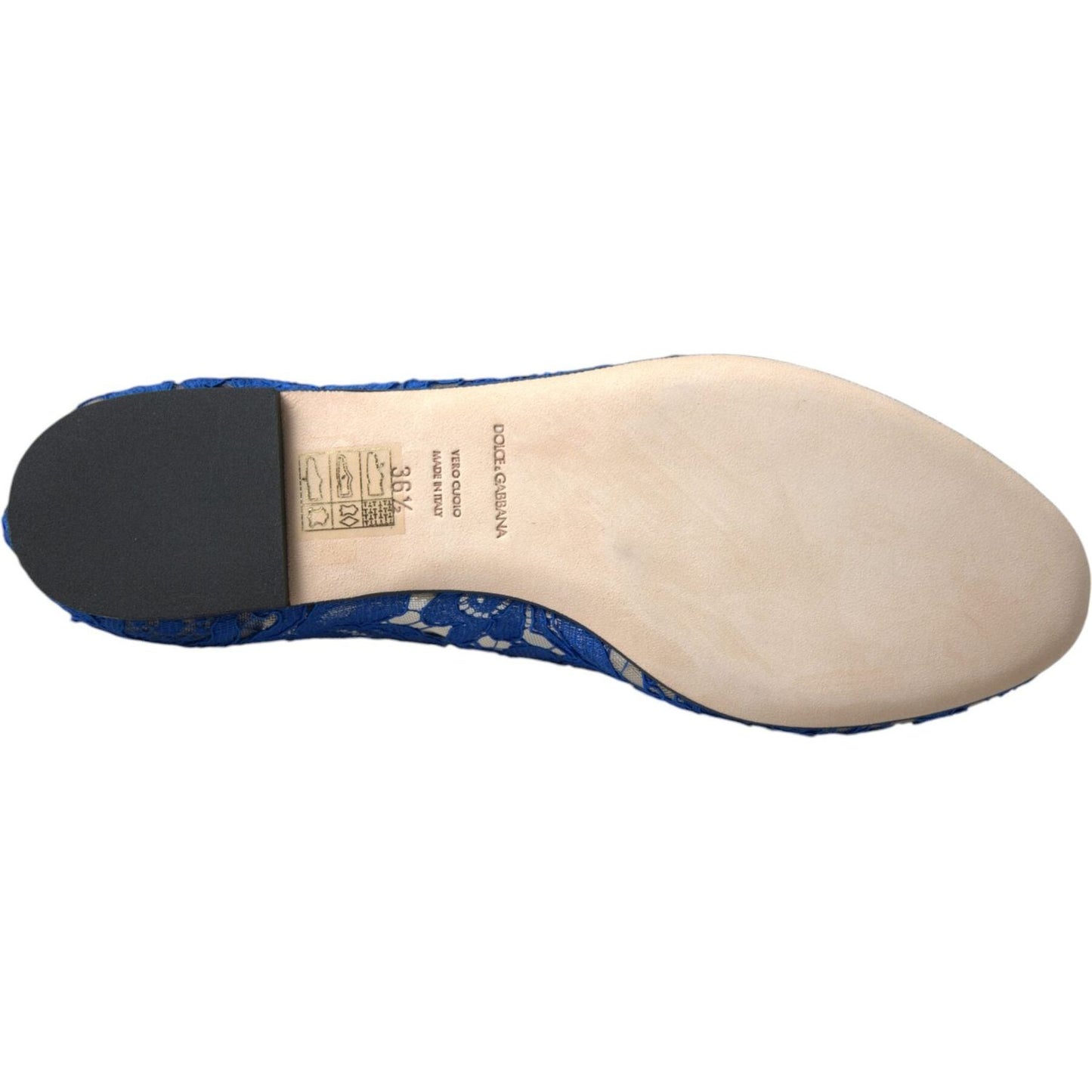 Dolce & Gabbana Blue Lace Crystal Ballet Flats Loafers Shoes Dolce & Gabbana Gray
