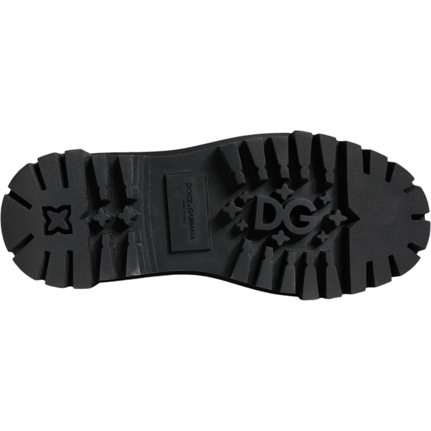 Dolce & Gabbana Black Leather Embellished Derby Formal Shoes Dolce & Gabbana Dark Slate Gray