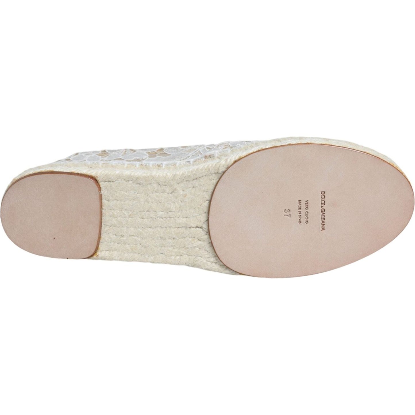 Dolce & Gabbana White Lace Viscose Espadrilles Flats Shoes Dolce & Gabbana Gray