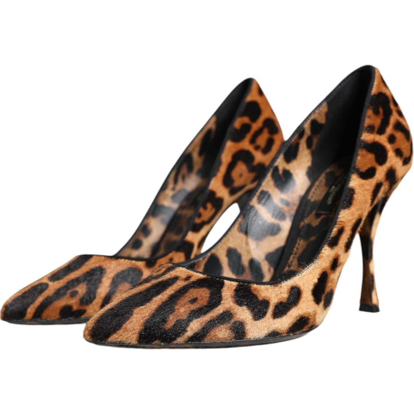 Dolce & Gabbana Brown Leopard Calf Hair Heels Pumps Shoes Dolce & Gabbana Dark Slate Gray