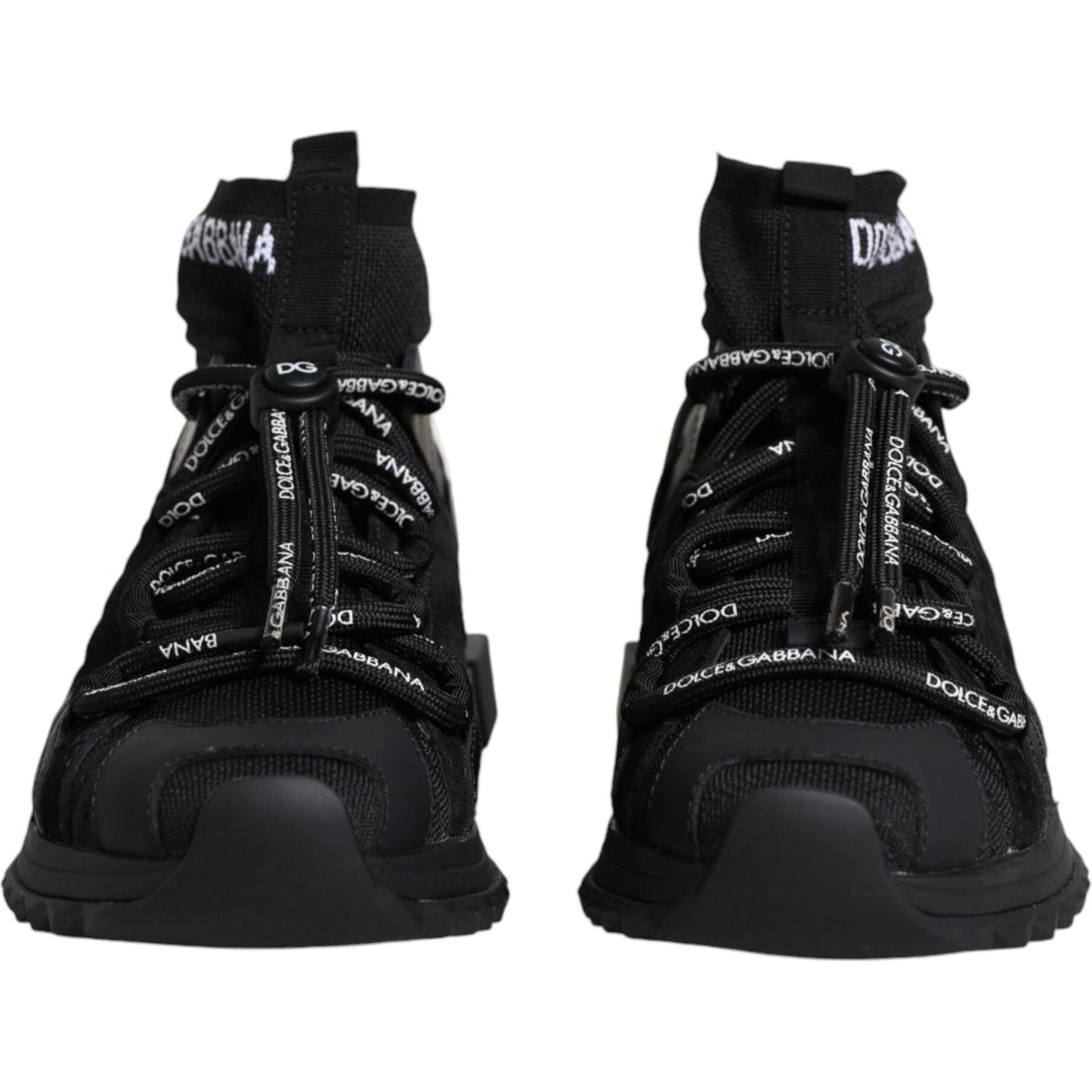 Dolce & Gabbana Black Sorrento Socks Logo Sneakers Shoes Dolce & Gabbana Black