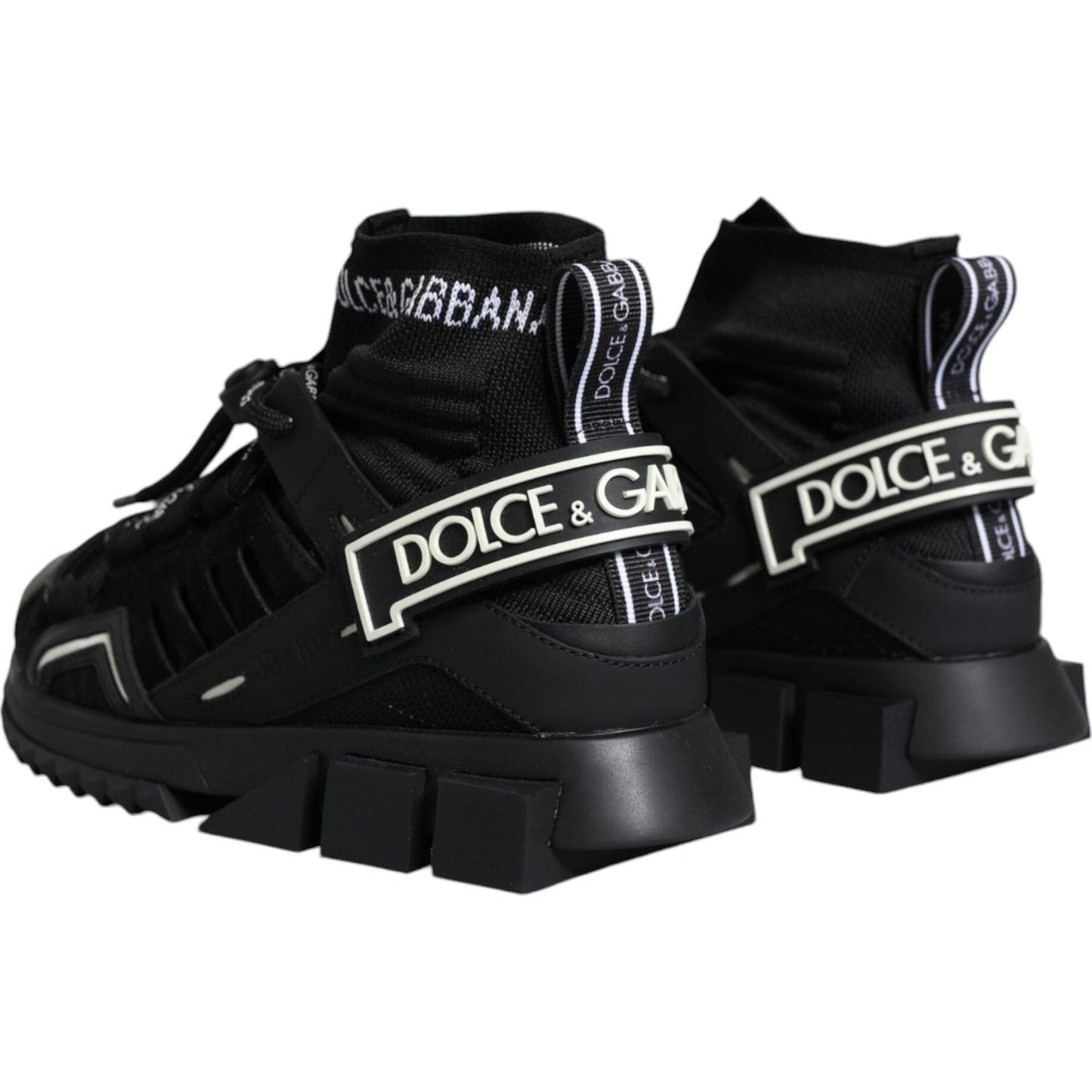 Dolce & Gabbana Black Sorrento Socks Logo Sneakers Shoes Dolce & Gabbana Black