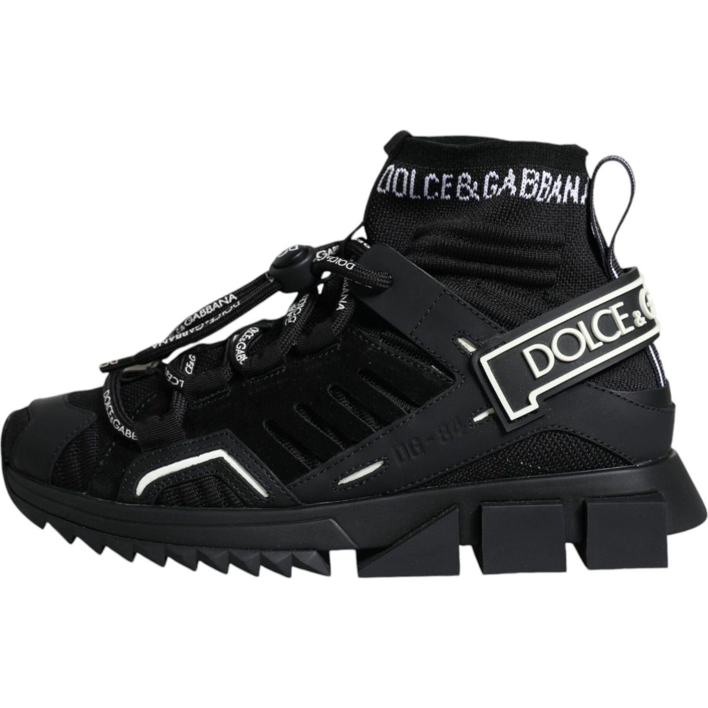 Dolce & Gabbana Black Sorrento Socks Logo Sneakers Shoes Dolce & Gabbana Black